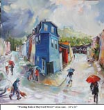 Passing Rain at Hayward Street, Oil on Canvas